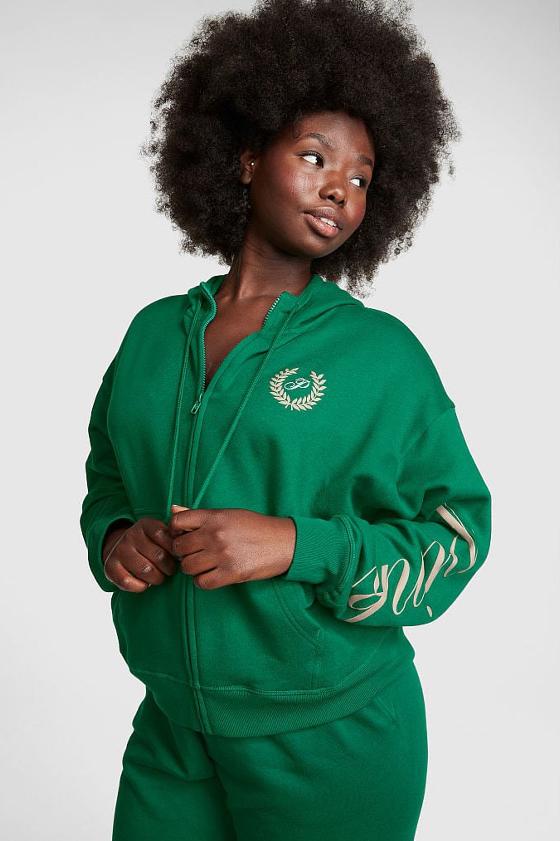 Victoria secret pink green hoodie Clearance