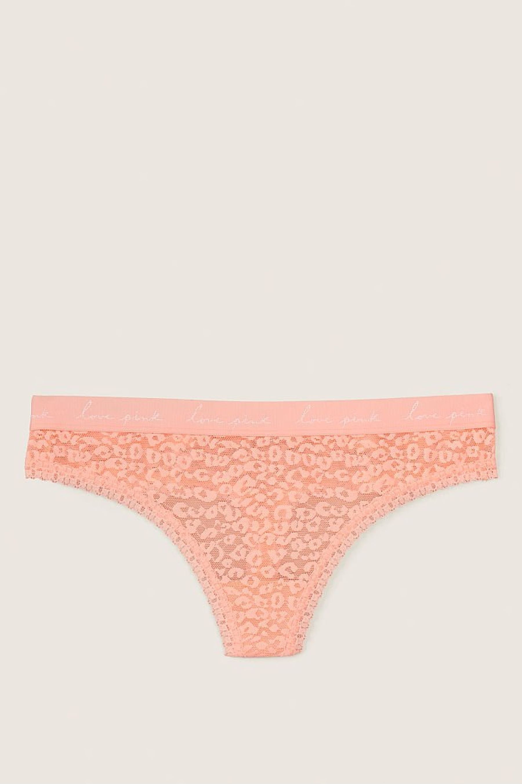 Buy Victoria's Secret PINK Lace Logo Thong Knicker from the Victoria's