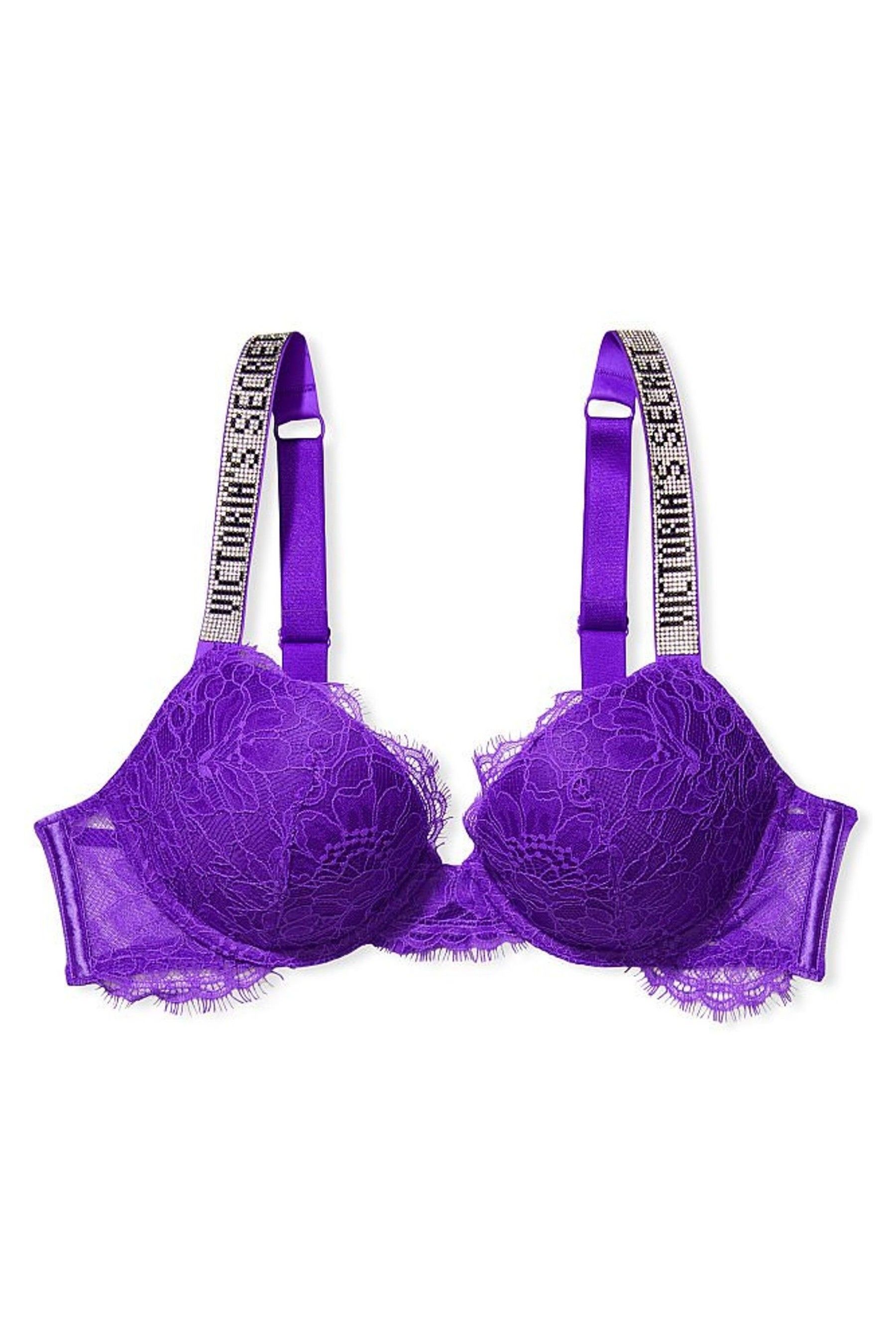 Buy Victoria's Secret Lace Shine Strap Plunge Push Up Bra from the ...