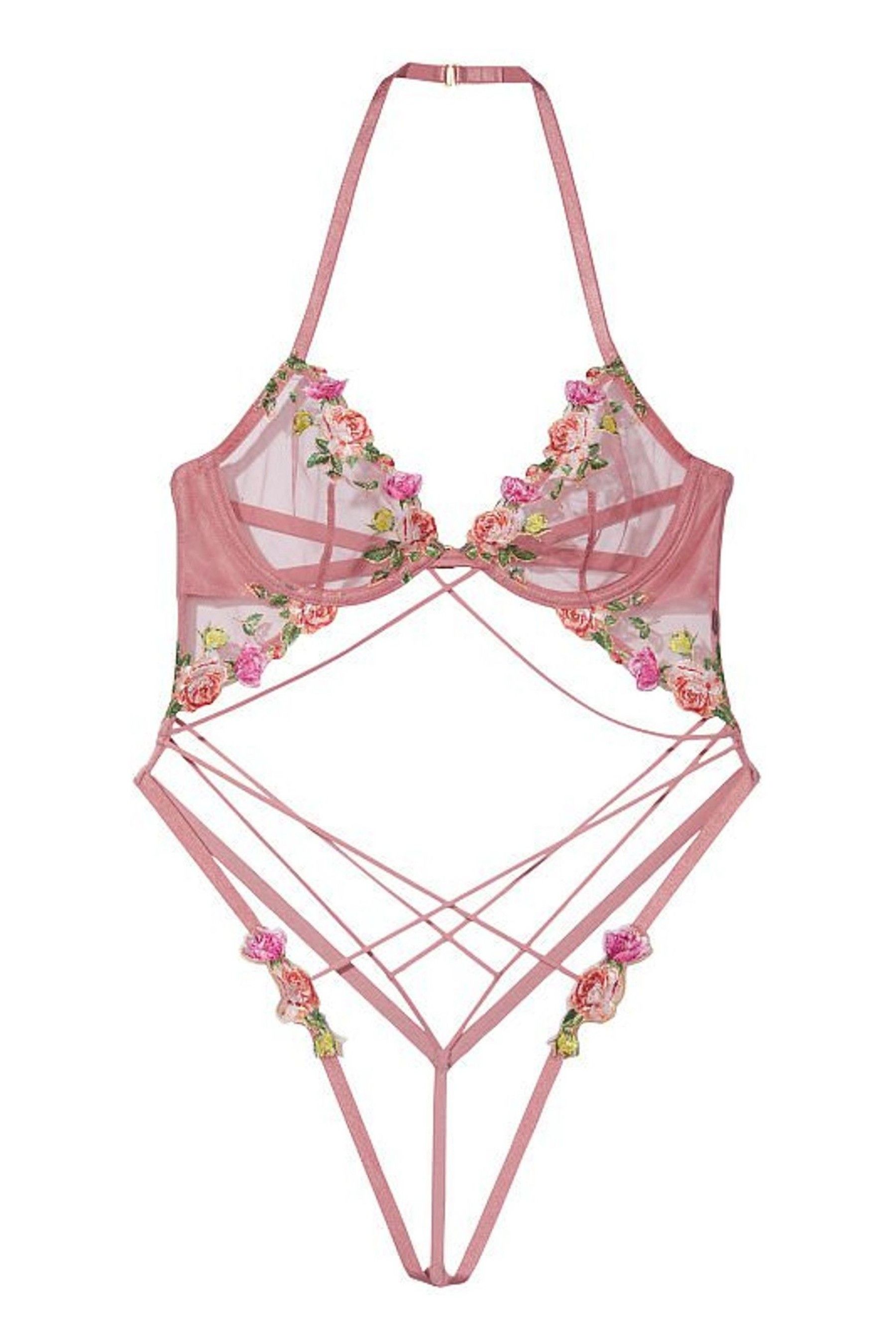 Buy Victoria's Secret Floral Embroidered Strappy Teddy from the