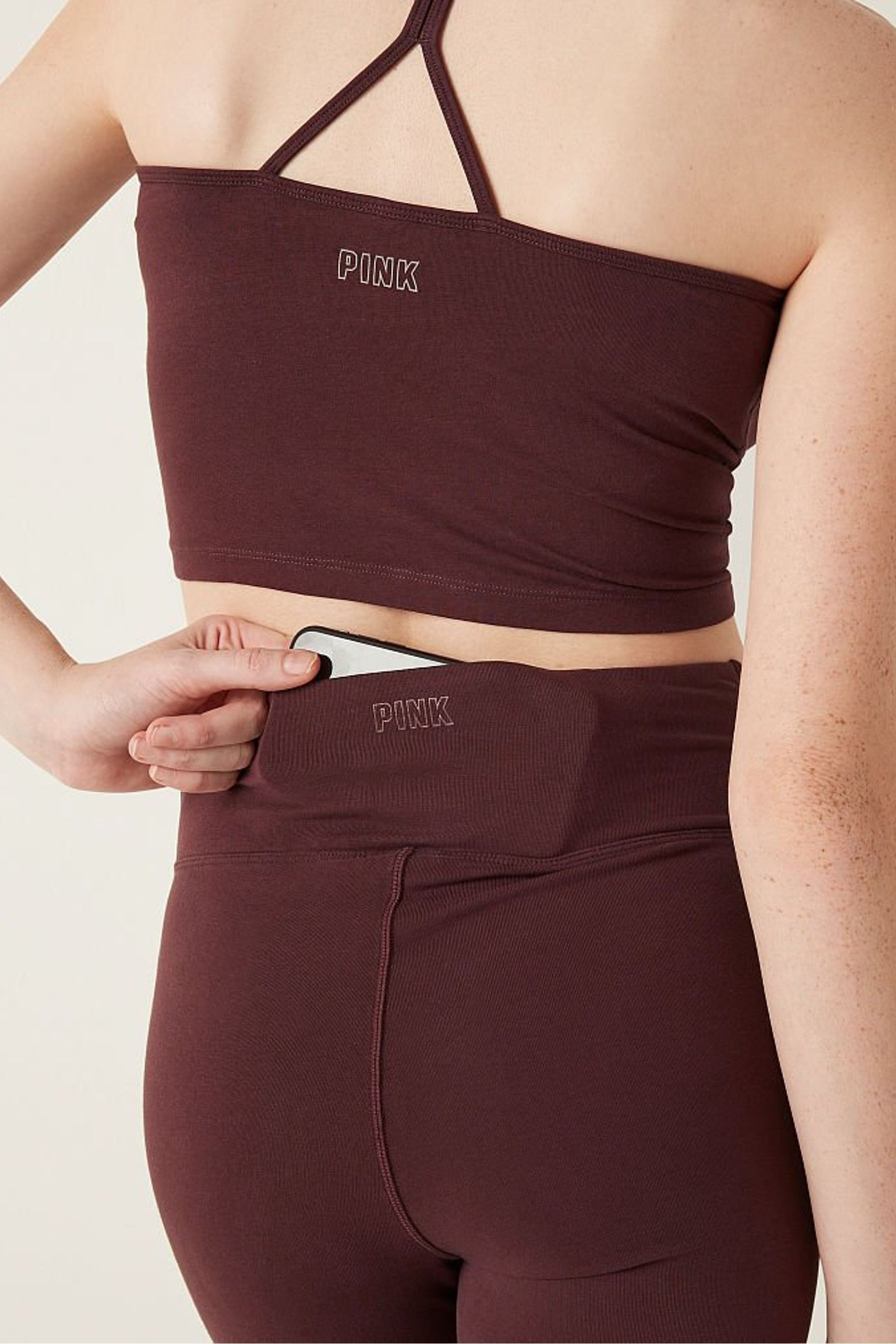 Buy Victoria's Secret PINK Cotton High Waist Ankle V Crossover Flare