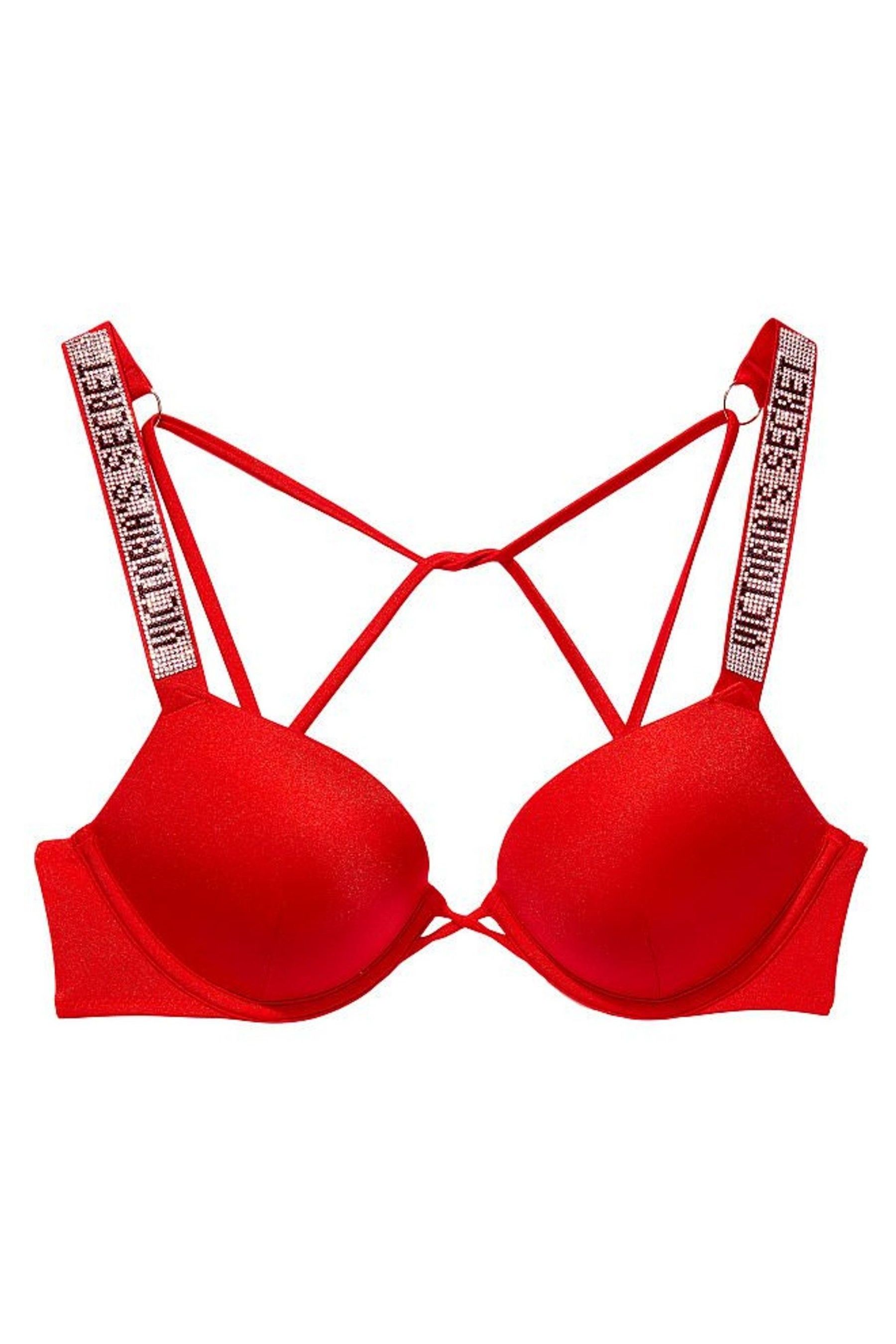 Victoria's Secret Shine Strap Strappy Bombshell AddCups PushUp Swim Top