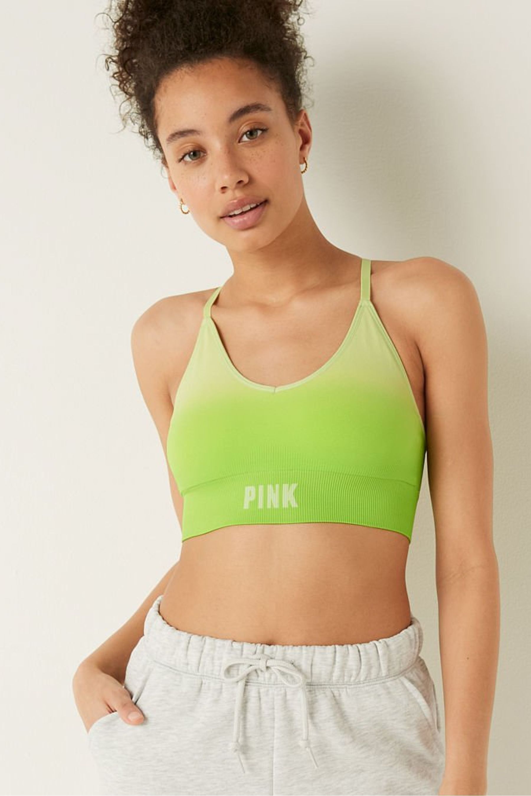 Victorias Secret Pink Seamless Lightly Lined Sports Bra Victorias Secret Ireland 