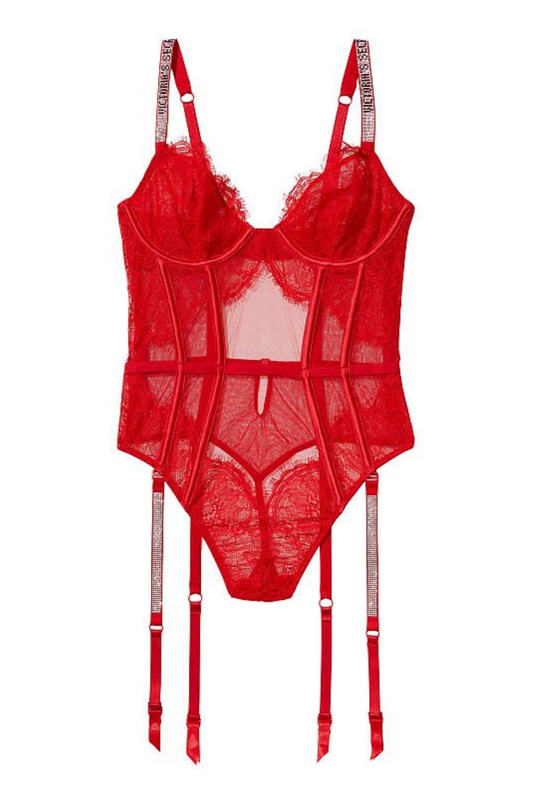 Victoria's Secret Demi Teddy With Shine Straps And Garters Victoria's Secret Ireland