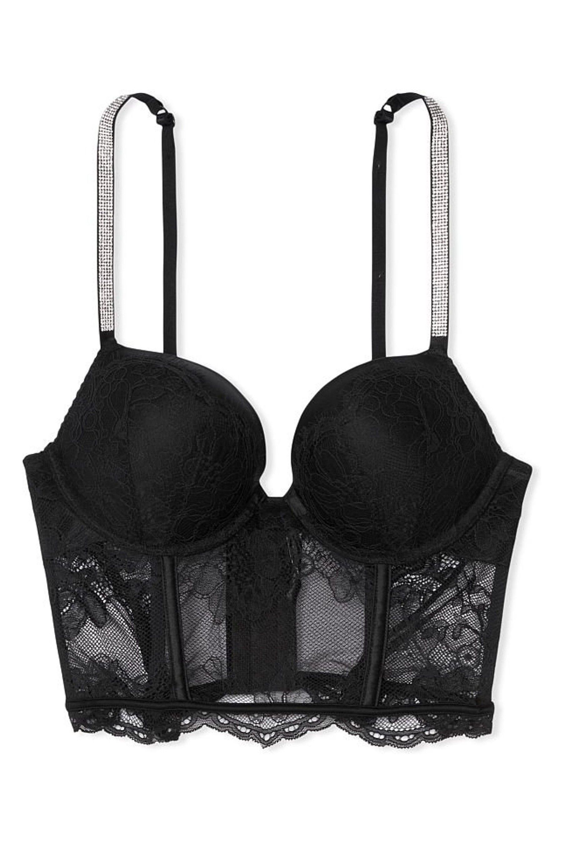 Buy Victoria's Secret Add 2 Cups Shine Strap Lace Corset Bra Top from