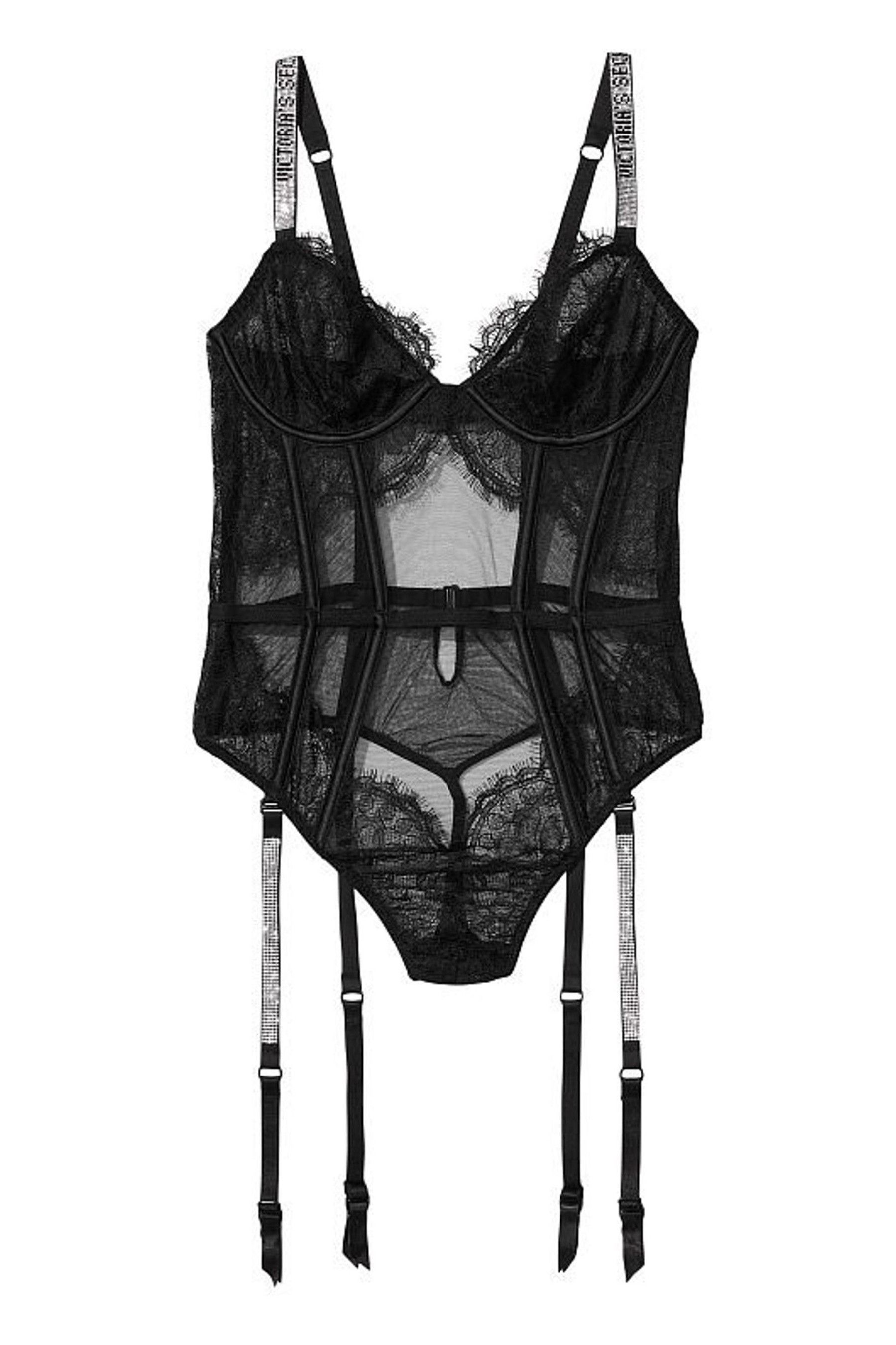 Buy Victoria's Secret Demi Teddy With Shine Straps And Garters from the ...