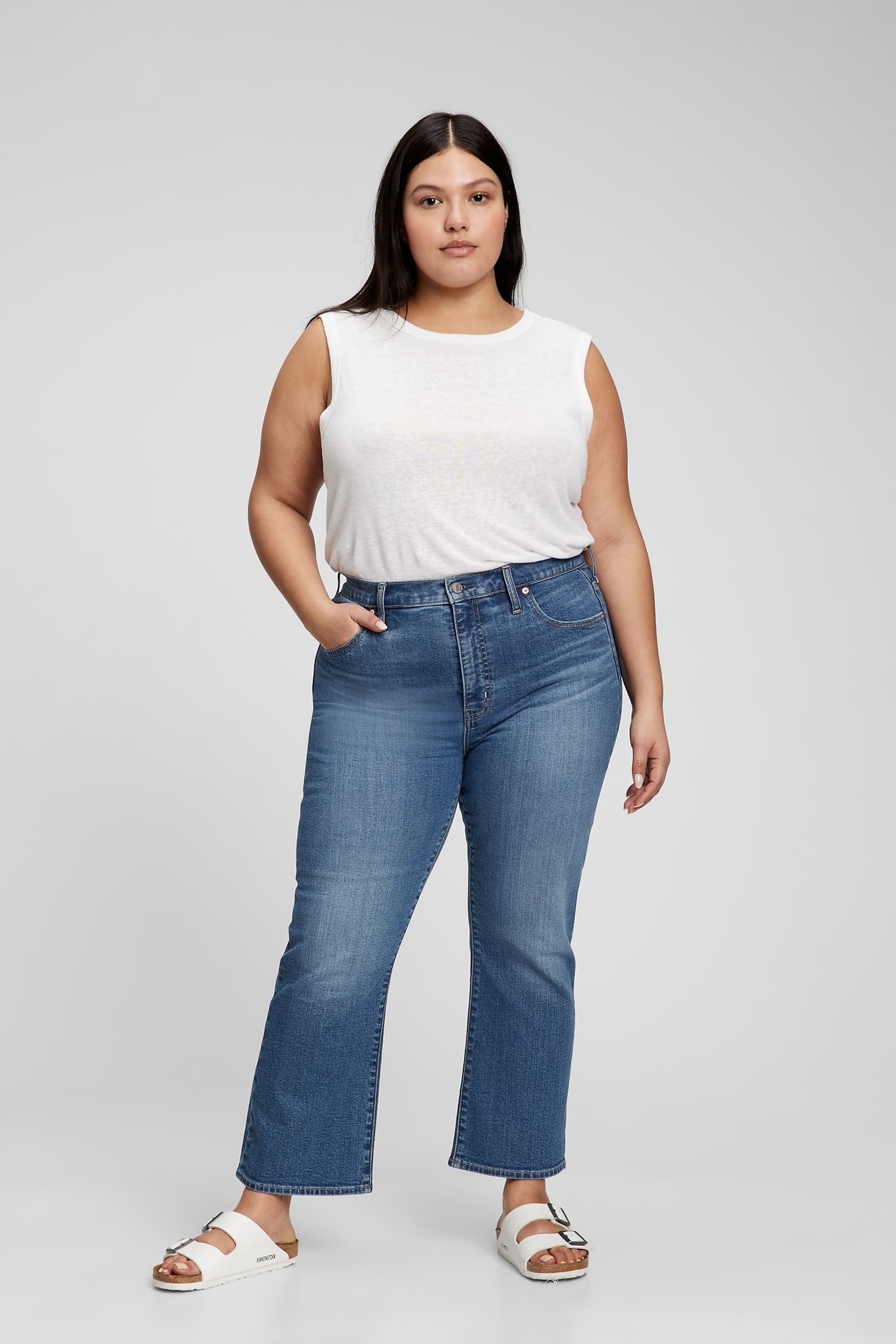 Buy Gap High Waisted Kick Fit Jeans from the Gap online shop