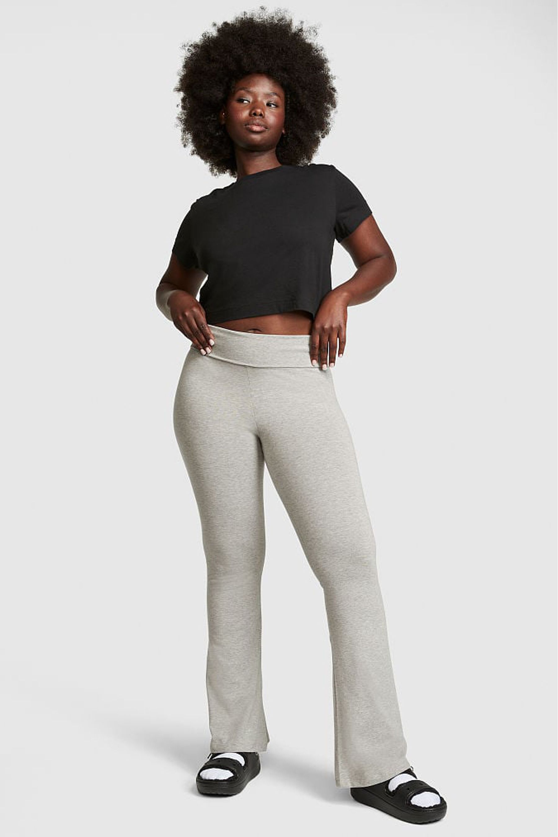 Buy Victoria's Secret PINK Cotton Foldover Flare Legging from the ...