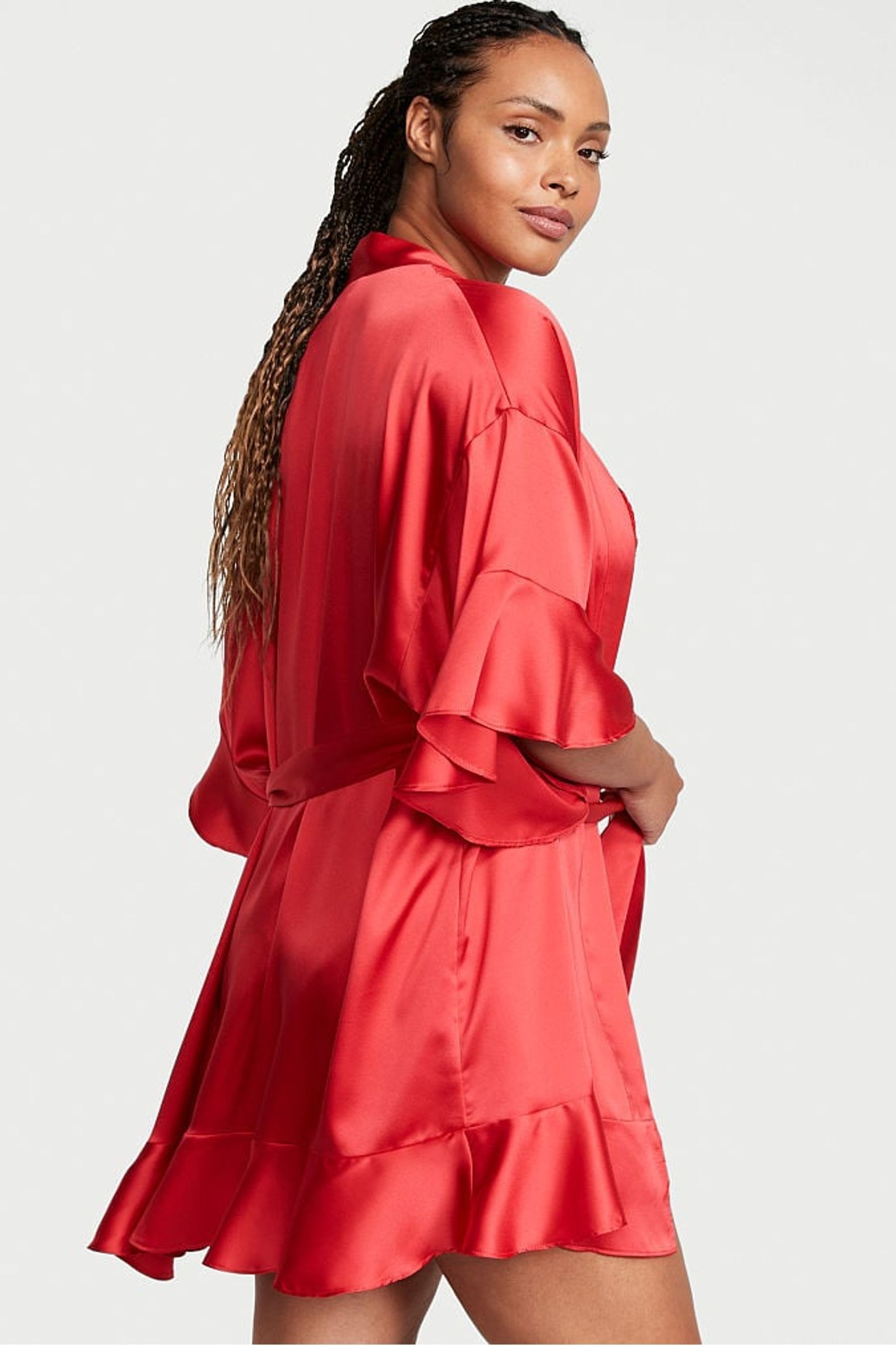 Buy Victoria's Secret Flounce Satin Robe from the Victoria's Secret UK ...