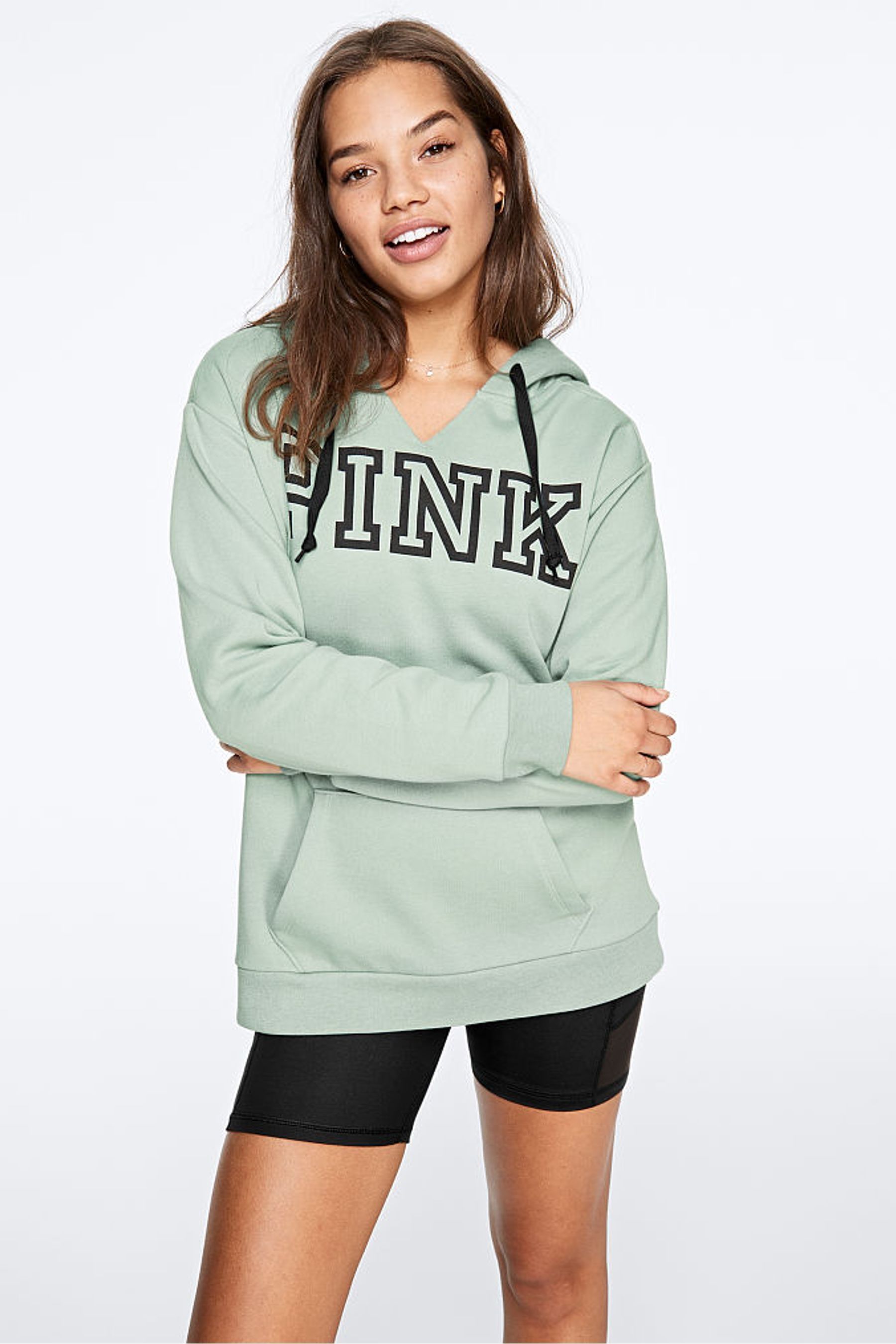 Buy Victoria's Secret PINK Everyday Lounge Notch Neck Campus Pullover from the Victoria's Secret