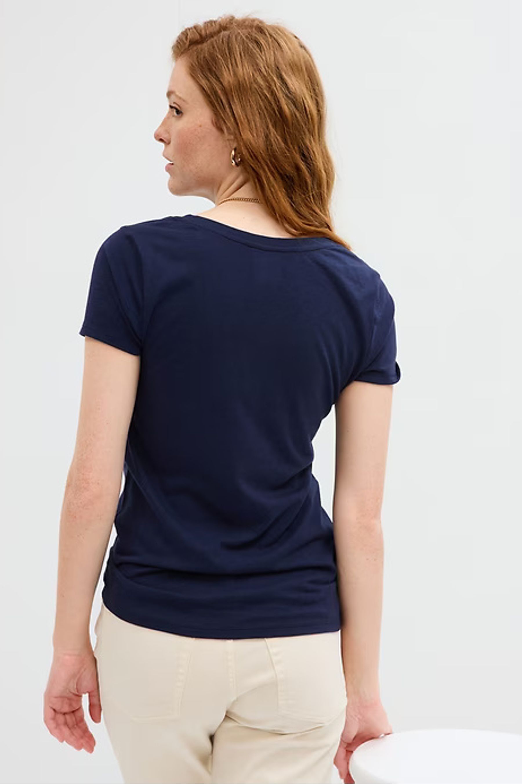 Buy Navy Blue Favourite Short Sleeve V-Neck T-Shirt from the Gap online ...