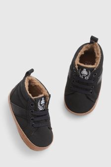 GAP Boys Sneakers UK 6 Infant Shoes BROWN Faux Leather High Tops Boots Hi  25  eBay