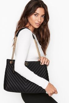 Victoria Secret Tote Bag Black One Size T/U O/S *Original Price Tags*  22x13