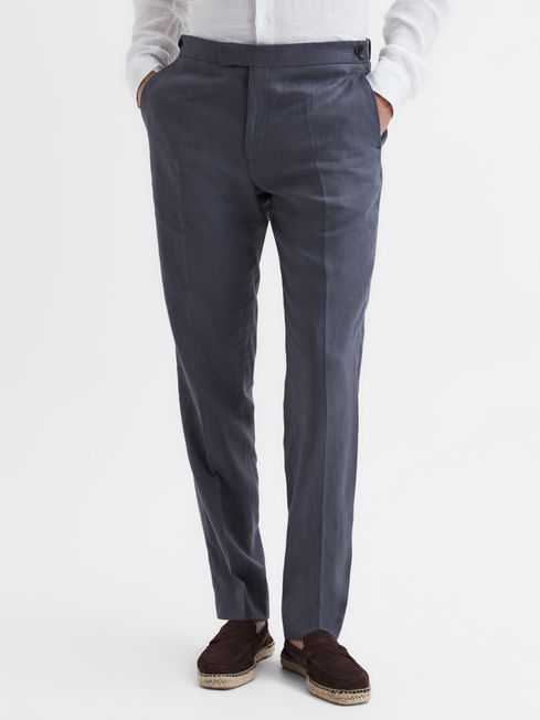 Reiss Kin Slim Fit Linen Trousers REISS
