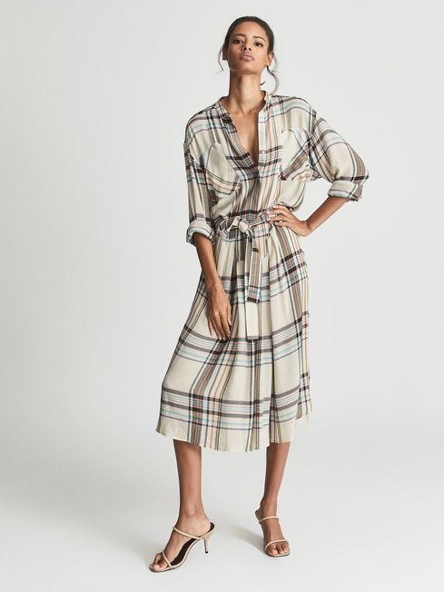 Reiss Lynn Checked Shirt Dress - REISS