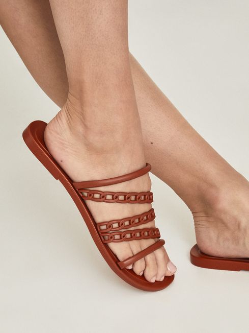 Reiss Magda Chain Detail Jelly Sandals REISS