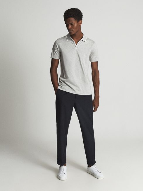 Reiss Murphy Contrast Tipped Jersey Polo Shirt - REISS