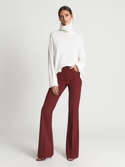 Boden High Waist Flared Trousers Rocket Red at John Lewis  Partners