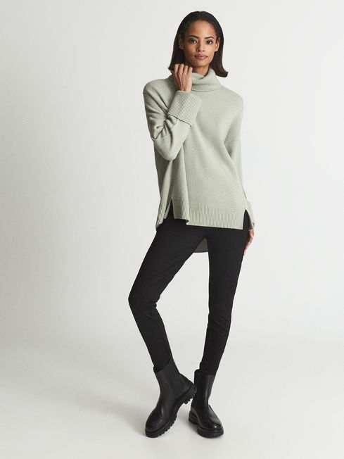 Reiss Sage Selina Knitted Cashmere Blend Roll Neck Jumper