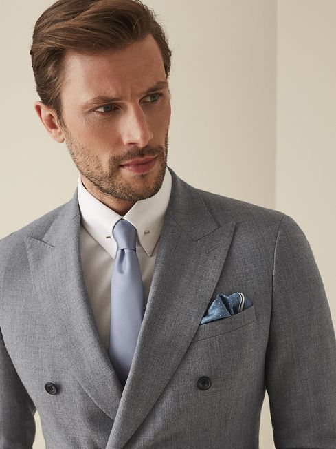Reiss Airforce Blue Aiden Silk Tie