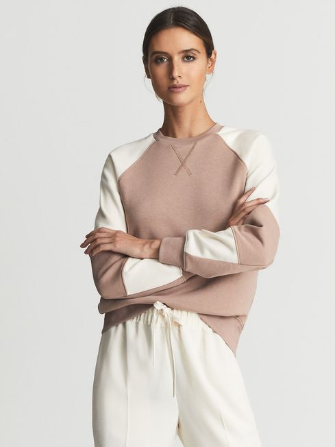 Reiss Betty Colour Block Jersey Sweatshirt REISS