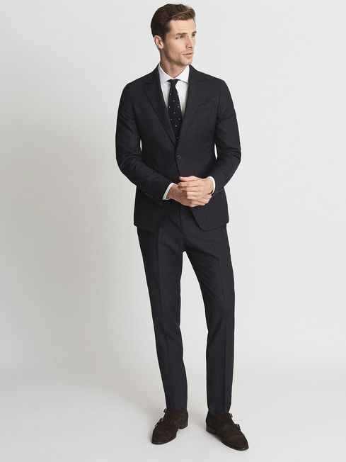 Reiss Tunn B Wool Single Breasted Slub Textured Blazer REISS