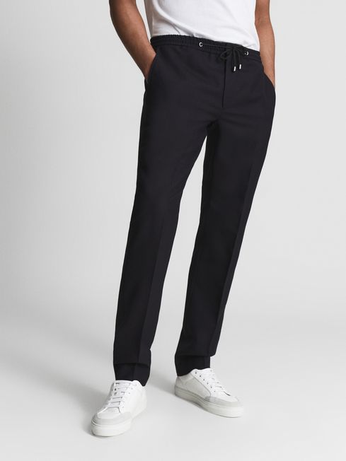 Buy AND Navy Mid Rise Trousers for Women Online  Tata CLiQ