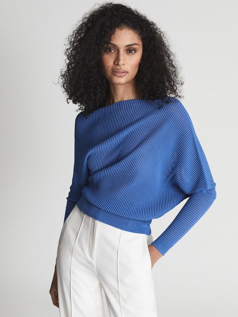 Reiss Angie Sheer Stripe Asymmetric Jumper - REISS