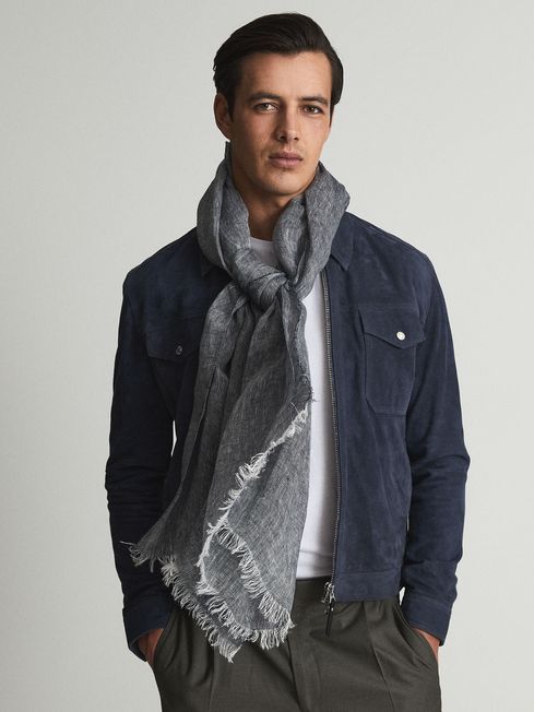 Mens linen hot sale scarf