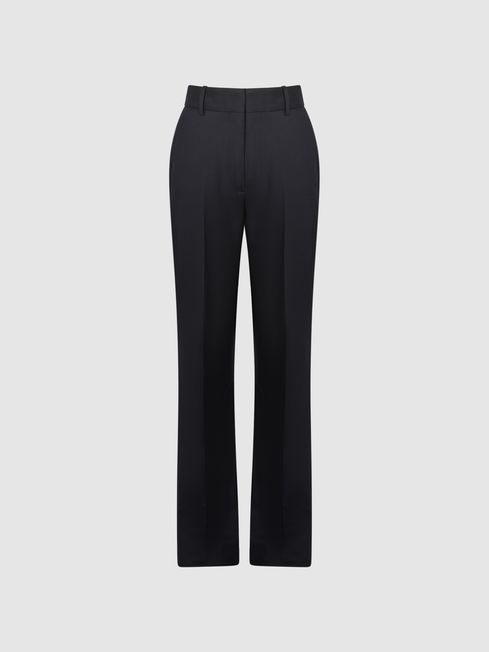 Reiss Navy Flo Petite Flared Trousers