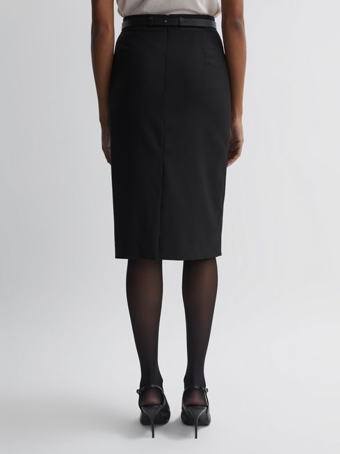Reiss Black Haisley Petite Tailored Pencil Skirt | REISS USA