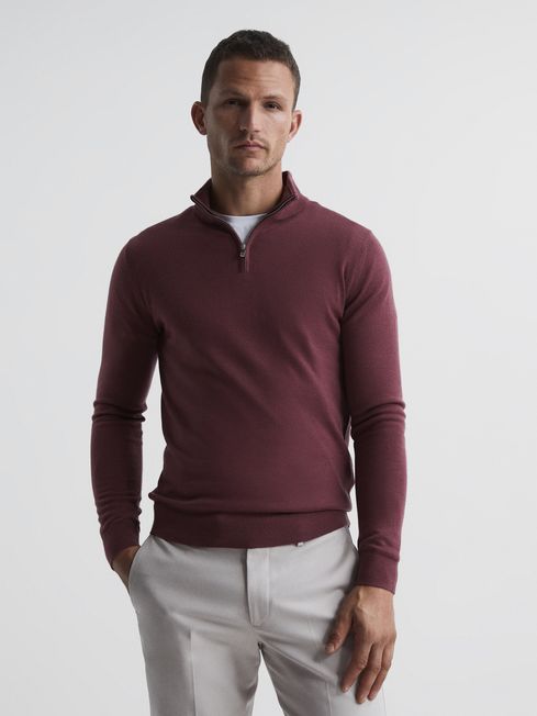 Reiss Berry Blackhall Zip Up Knitted Jumper