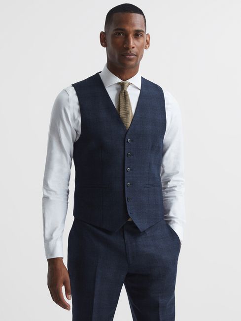 Reiss Ancroft Prince Of Wales Check Waistcoat - REISS