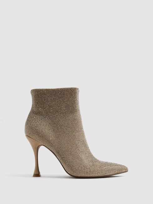 Reiss Biscuit Clement Crystal Point Ankle Boots