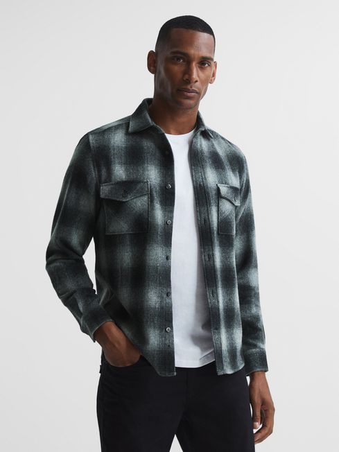 Reiss Alves Button Through Check Overshirt - REISS