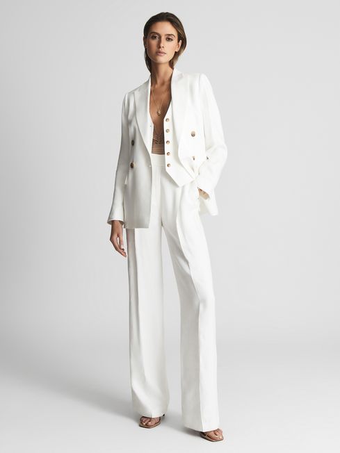  Other Stories coord linen blend tailored trousers in white  ASOS