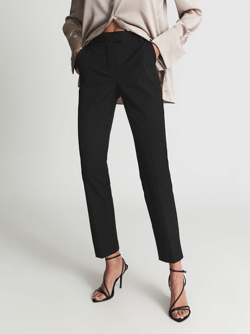 Reiss Black Joanne Petite Slim Fit Tailored Trousers