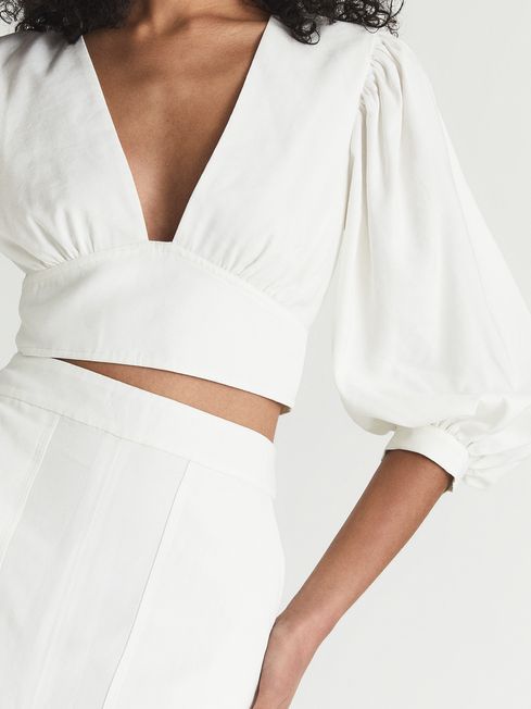 Reiss Ava Bow Back Co-ord Crop Top - REISS