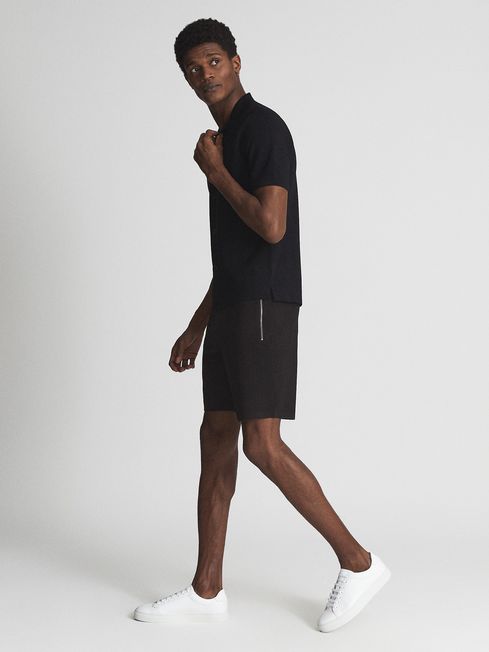 Reiss Black Latin Stretch Shorts