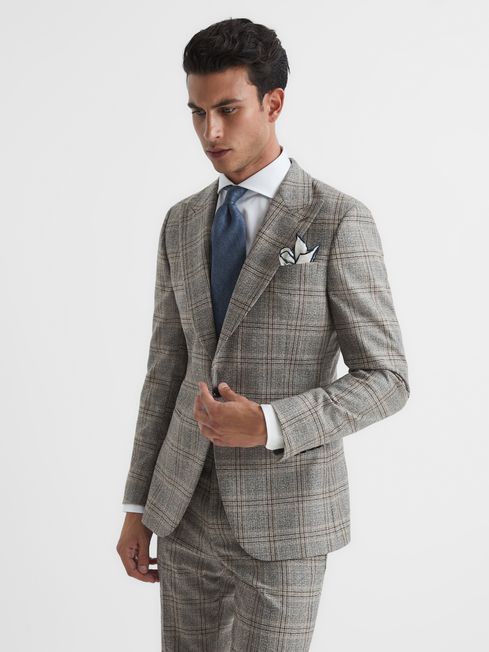 Reiss Rowhill Wool Blend Checked Blazer REISS