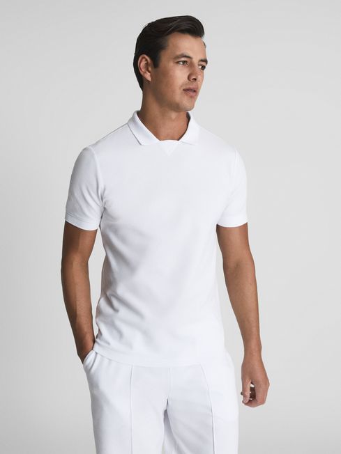 White Textured Jersey T-Shirt