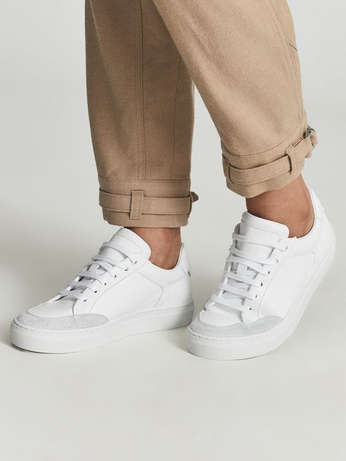 Reiss Ashley Low Top Leather Trainers - REISS