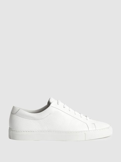 Reiss Luca Grained Leather Trainers - REISS