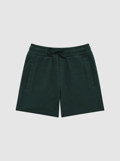Reiss Emerald Robin Senior Slim Fit Textured Drawstring Shorts