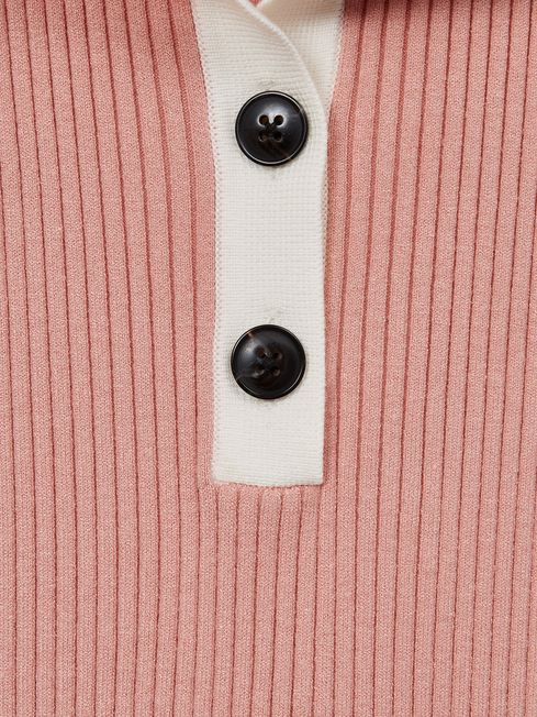 Reiss Pink Malani Junior Colourblock Knitted Dress