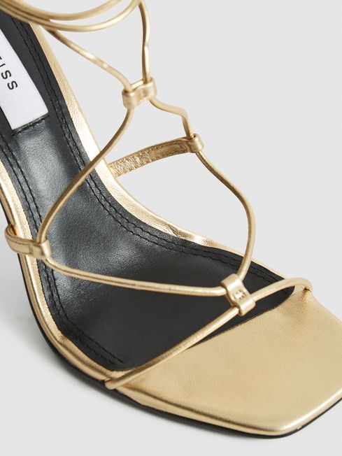 reiss gold sandals