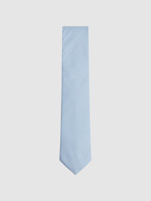 Reiss Soft Blue Ceremony Textured Silk Tie