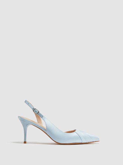 Reiss Blue Cecily Pointed Court Shoes