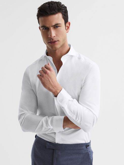 Reiss Hudson Slim Fit Cutaway Collar Shirt - REISS