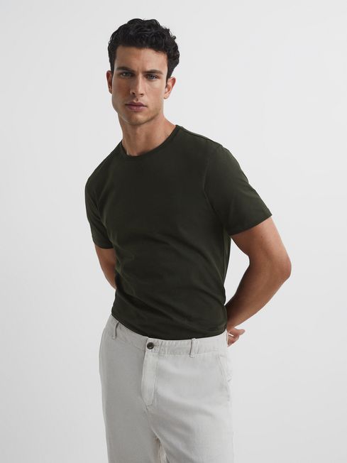 Reiss Oxidised Green Bless Crew Neck T-Shirt